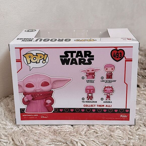 Funko Pop! Star Wars Valentines Day #493 Grogu With Cookies w/ Case VAULTED - Picture 4 of 7